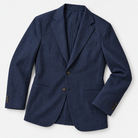 Leo linen cotton blend casual suit jacket in navy blue, product-only cover