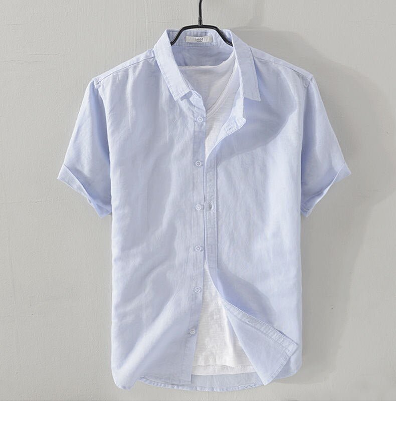 Antonios Short - sleeve Linen Shirt - Antonios