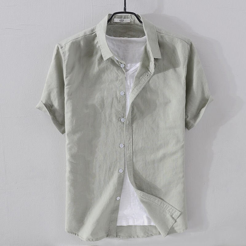 Antonios Short - sleeve Linen Shirt - Antonios