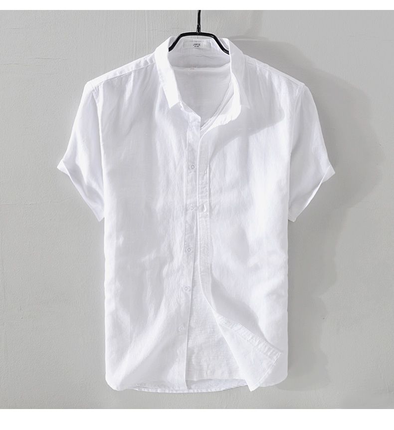 Antonios Short - sleeve Linen Shirt - Antonios