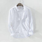 Antonios Solid Long - sleeved Linen Shirt - Antonios