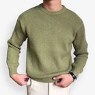 Antonios solid round neck knit sweater - Antonios