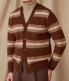 Antonios striped wool v - neck cardigan winter essential - Antonios