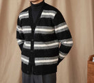 Antonios striped wool v - neck cardigan winter essential - Antonios