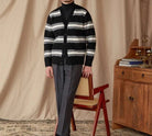 Antonios striped wool v - neck cardigan winter essential - Antonios