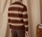 Antonios striped wool v - neck cardigan winter essential - Antonios