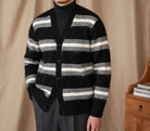 Antonios striped wool v - neck cardigan winter essential - Antonios