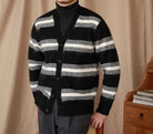 Antonios striped wool v - neck cardigan winter essential - Antonios