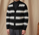Antonios striped wool v - neck cardigan winter essential - Antonios