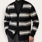 Antonios striped wool v - neck cardigan winter essential - Antonios
