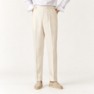 Summer straight fit elegant trousers in White – product view