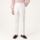 Summer straight fit lightweight trousers in White – product view