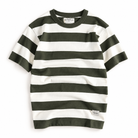 Men's cotton-linen striped t-shirt in Green – product view