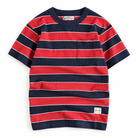 Men's cotton-linen striped t-shirt in Red – product view