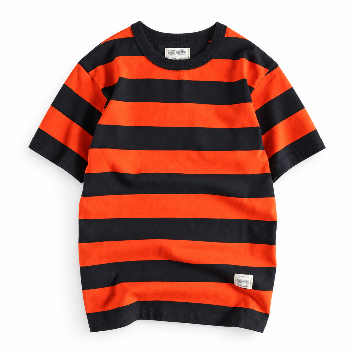 Men's cotton-linen striped t-shirt in Yellow – product view