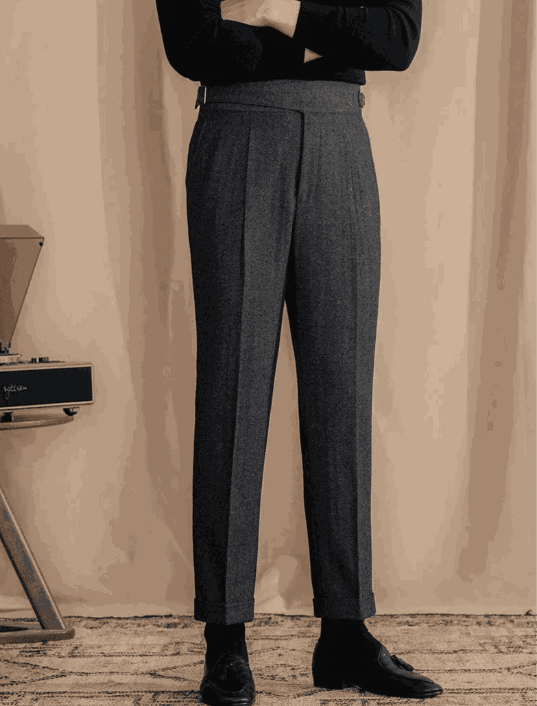 Antonios vintage wool herringbone pants - Antonios