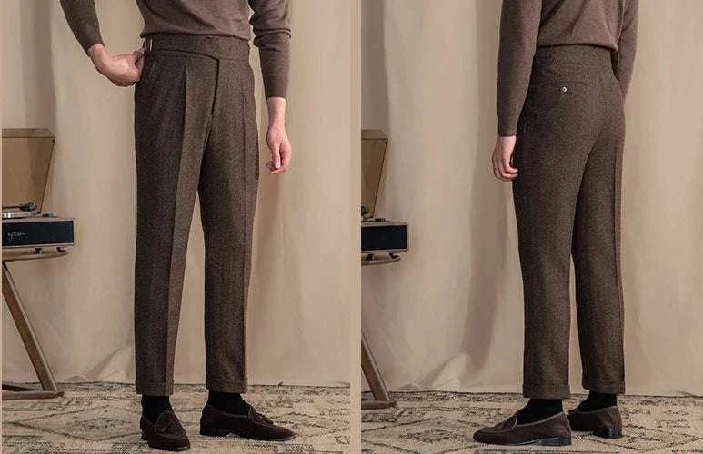 Antonios vintage wool herringbone pants - Antonios