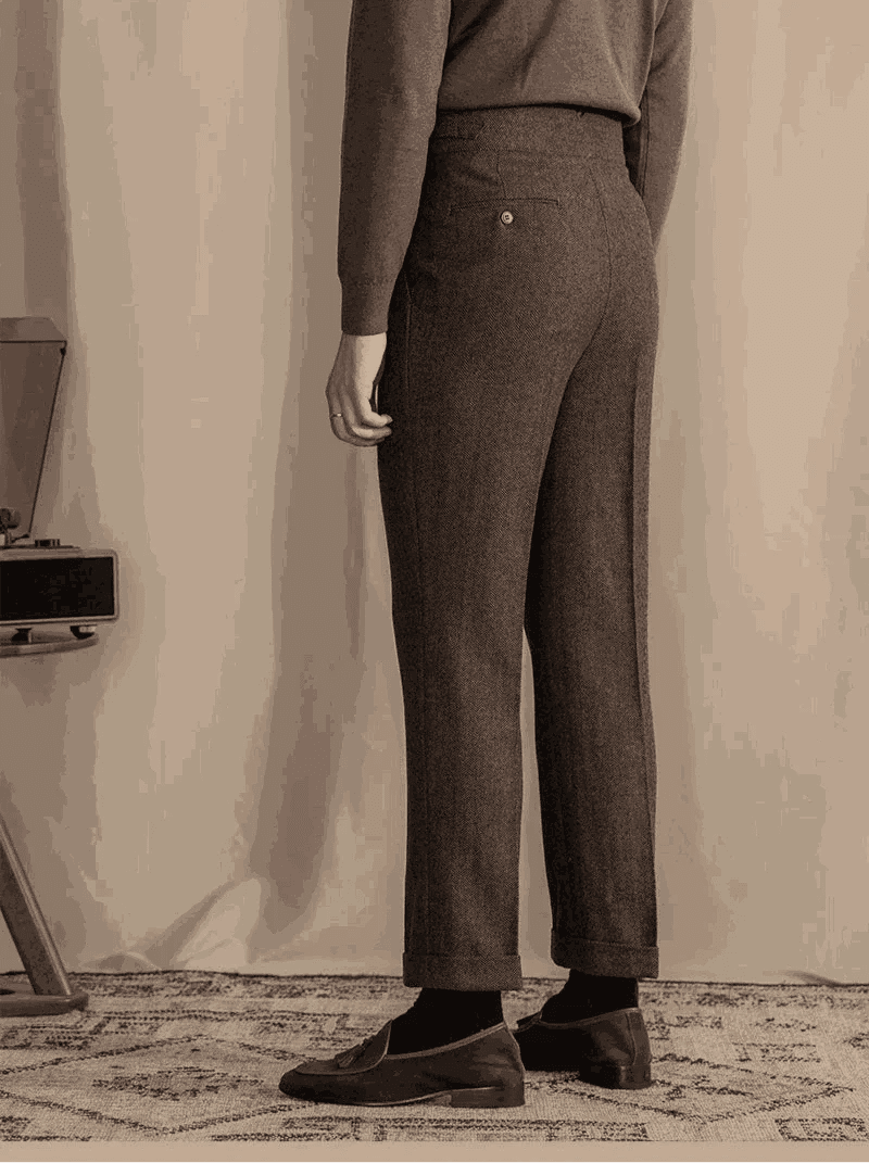 Antonios vintage wool herringbone pants - Antonios