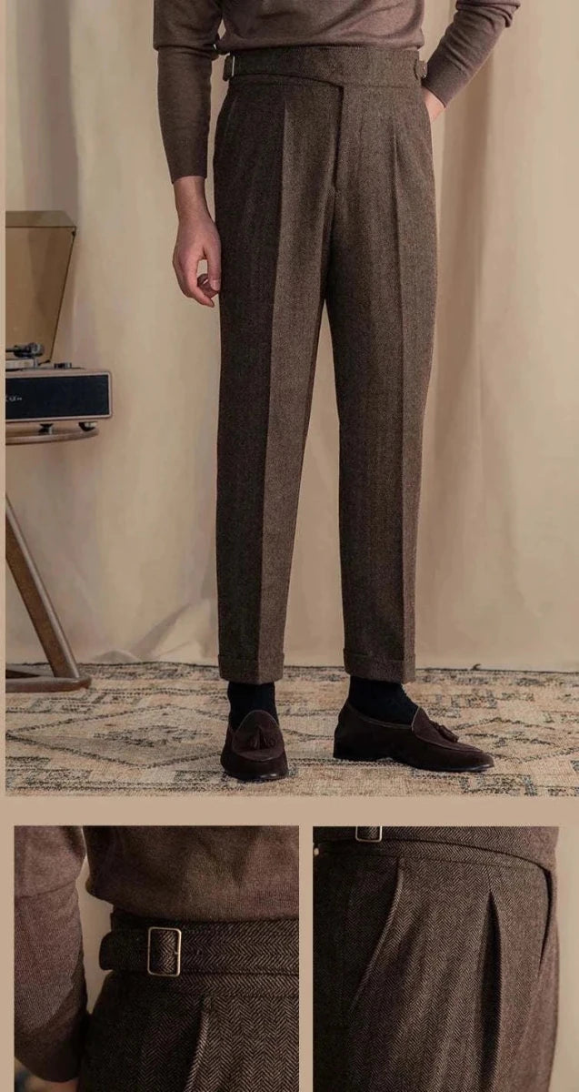 Antonios vintage wool herringbone pants - Antonios