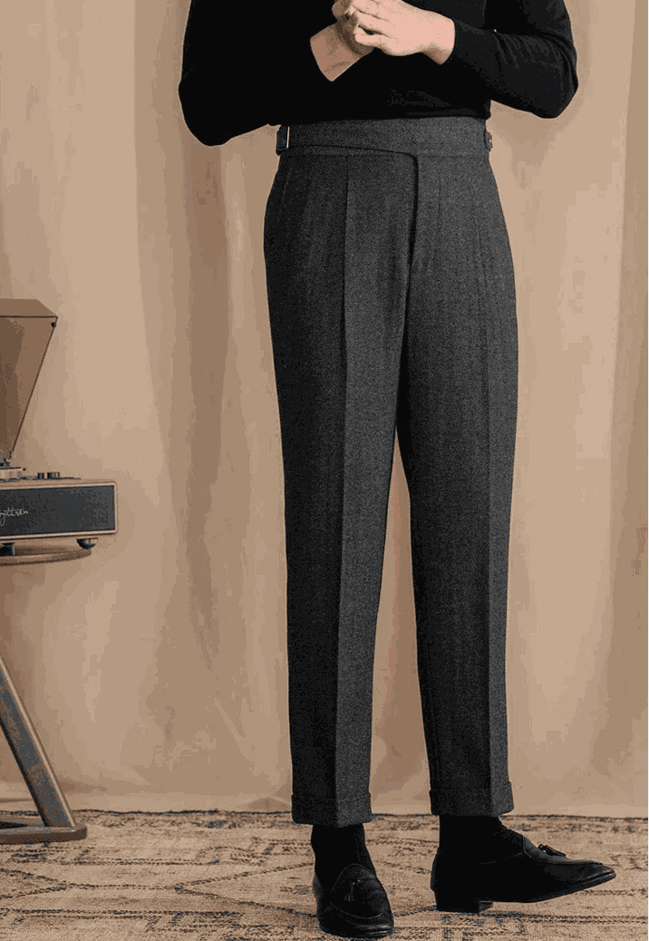Antonios vintage wool herringbone pants - Antonios