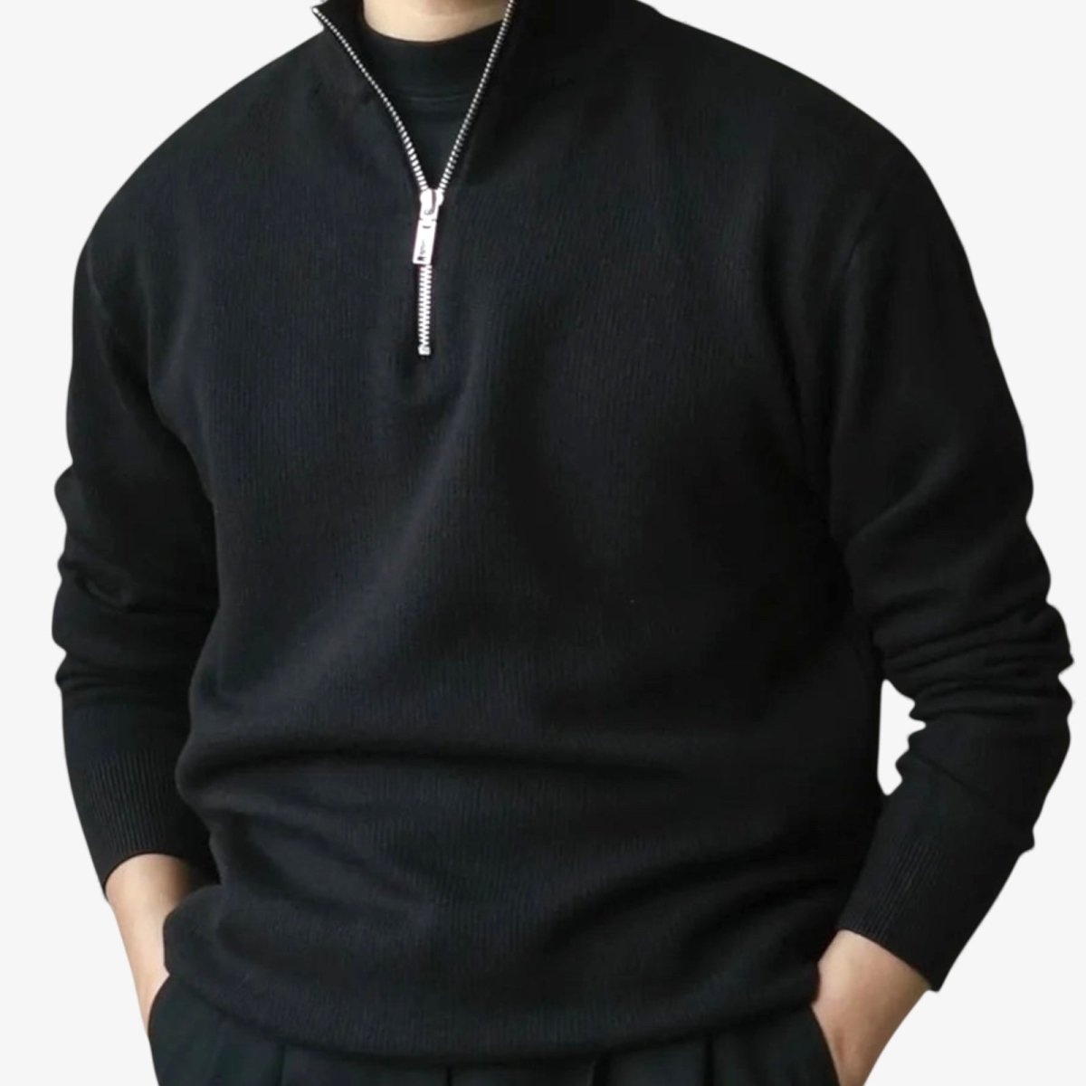 AntoniosClothing men's half zip sweater ribbed knit