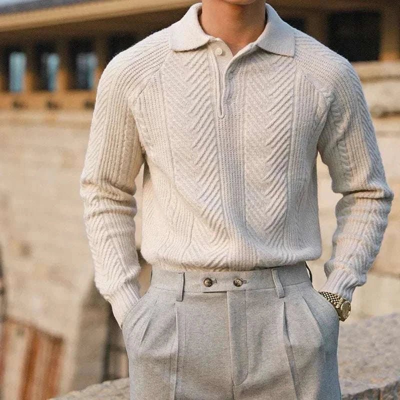 Autumn lapel regular fit sweater - Antonios