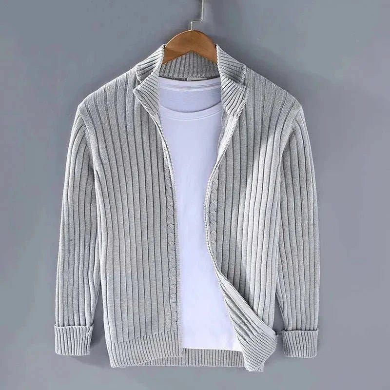 Autumn stand collar cotton cardigan - Antonios