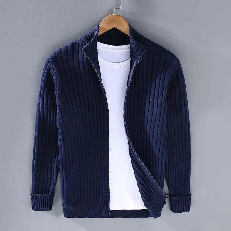 Autumn stand collar cotton cardigan - Antonios