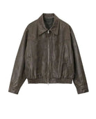 Autumn vintage PU leather jacket - Antonios