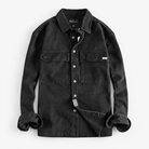 Retro thick cargo long-sleeve shirt — Black
