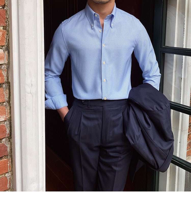 British Blue Plaid Shirt - Antonios