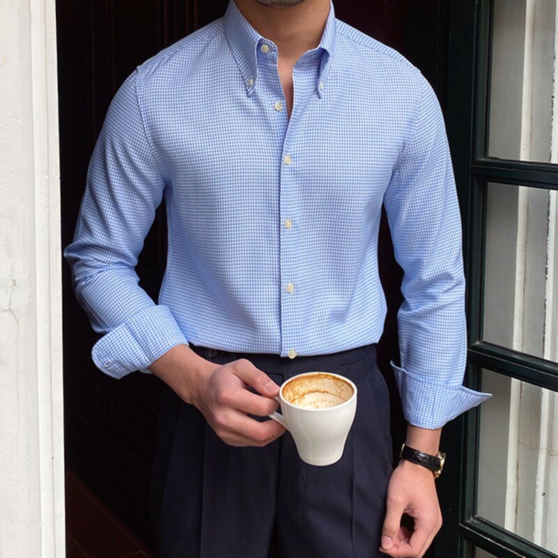 British Blue Plaid Shirt - Antonios