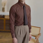 British coffee toned shirt retro business chic - Antonios