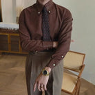 British coffee toned shirt retro business chic - Antonios