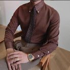 British coffee toned shirt retro business chic - Antonios