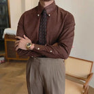 British coffee toned shirt retro business chic - Antonios