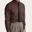 British coffee toned shirt retro business chic - Antonios