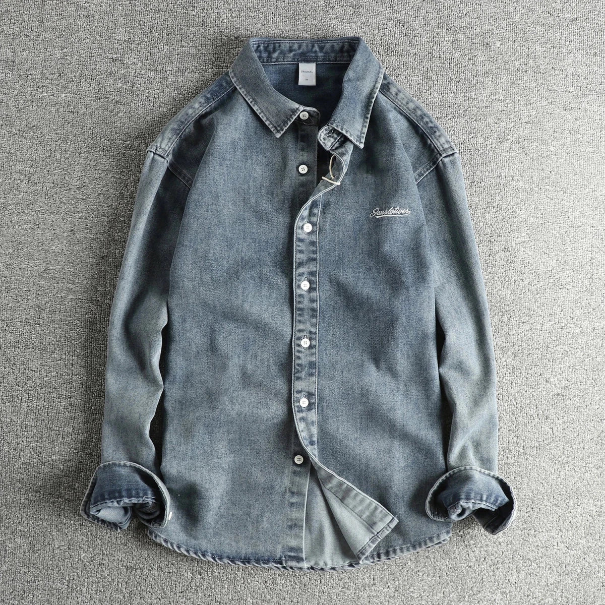 British denim washed shirt - Antonios