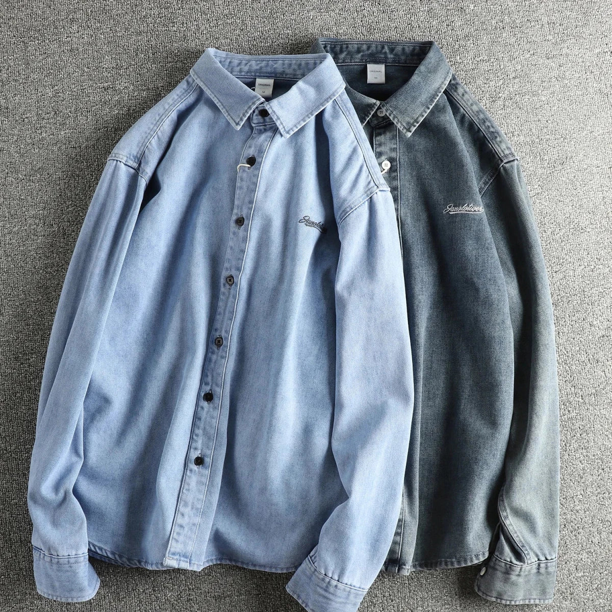 British denim washed shirt - Antonios