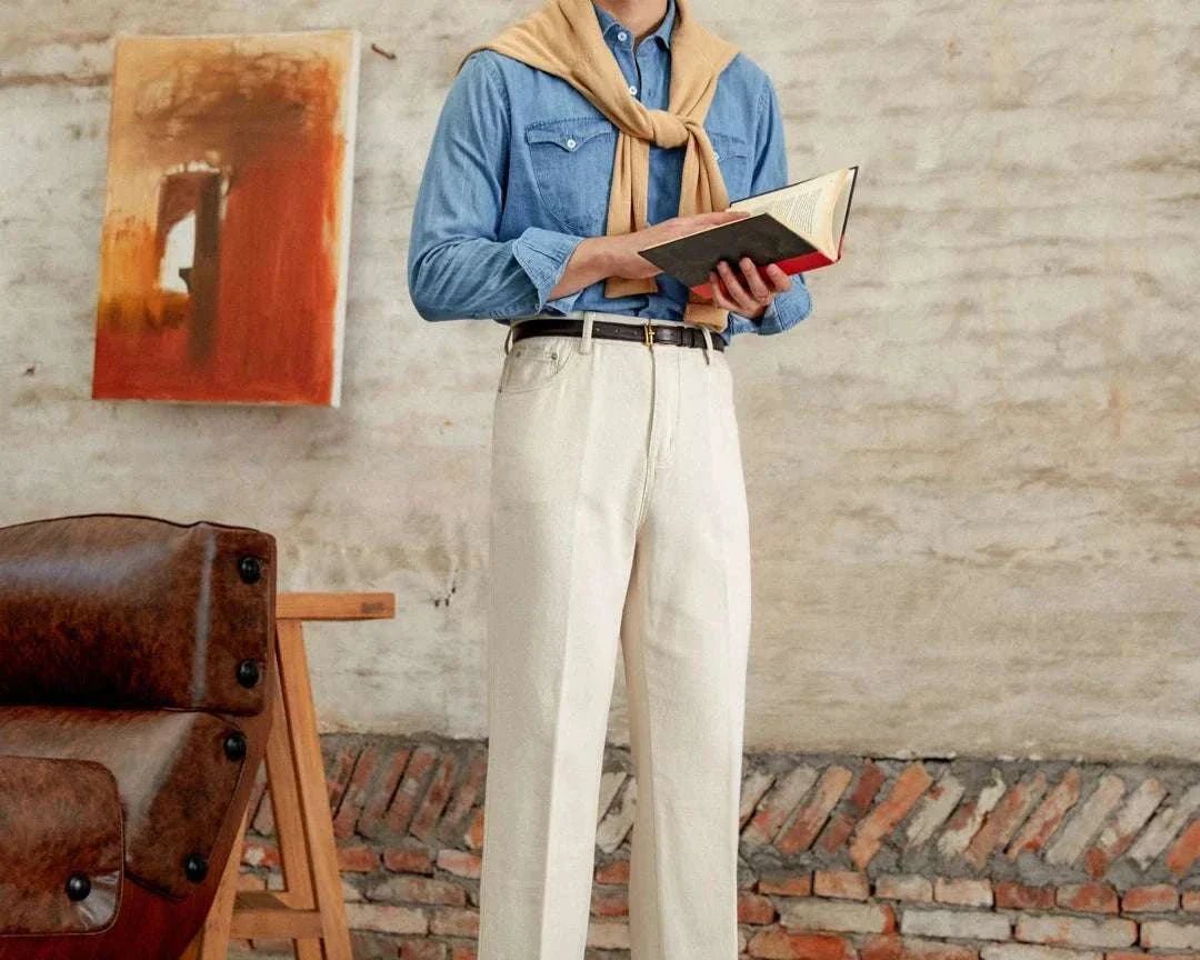 British pure cotton old money pants - Antonios