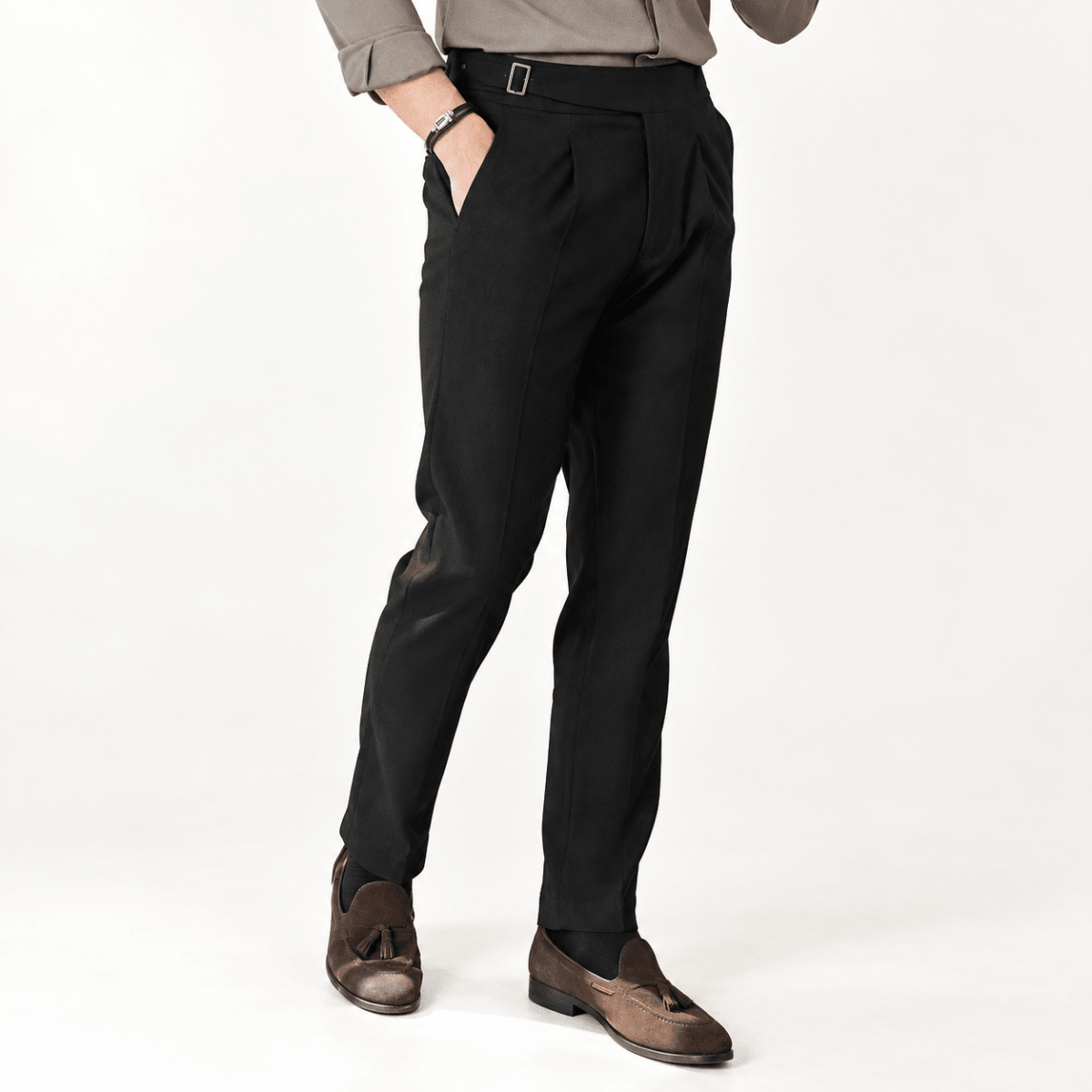 British suit elegant pants - AntoniosClothing - Black