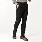 British suit elegant pants - AntoniosClothing - Black