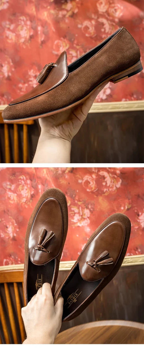 Brown patchwork tassel loafer - Antonios