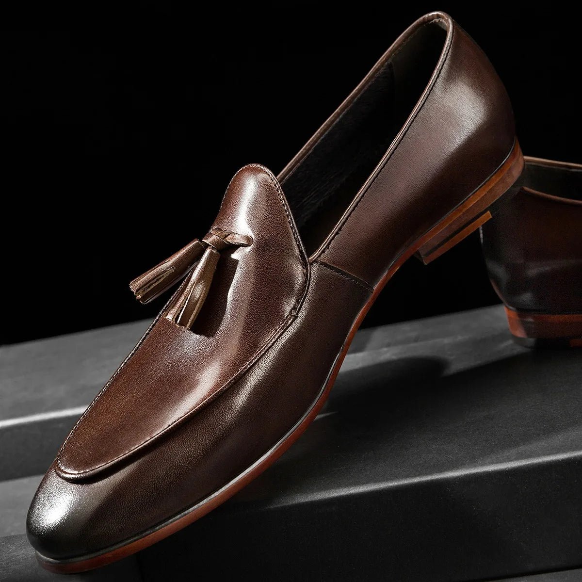 Brown patchwork tassel loafer - Antonios