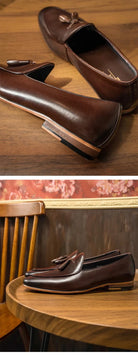 Brown patchwork tassel loafer - Antonios