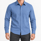 Brushed cotton flannel shirt with a chest pocket - AntoniosClothing - Blue microcheck