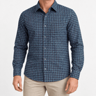 Brushed cotton flannel shirt with a chest pocket - AntoniosClothing - Blue gingham