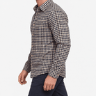 Brushed cotton flannel shirt with a chest pocket - AntoniosClothing - Cream gingham