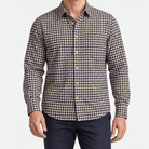 Brushed cotton flannel shirt with a chest pocket - AntoniosClothing - Cream gingham