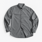 Brushed stripe shirt with a button down collar - AntoniosClothing - Gray stripe